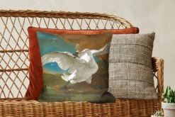 Sierkussens - Kussentjes Woonkamer - 45x45 Cm - De Bedreigde Zwaan - Schilderij Van Jan Asselijn -Pillowmonkey 1200x800 2463