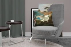 Sierkussens - Kussentjes Woonkamer - 45x45 Cm - De Bedreigde Zwaan - Schilderij Van Jan Asselijn -Pillowmonkey 1200x800 2466