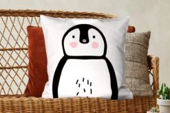 Sierkussen - Pinguïn Dieren - Multicolor - 60 Cm X 60 Cm -Pillowmonkey 1200x800 2477