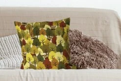 Kussenhoes 50x50 Cm - Een Herfstachtig Bos Met Uilen - Katoen / Polyester - Voor Binnen -Pillowmonkey 1200x800 26