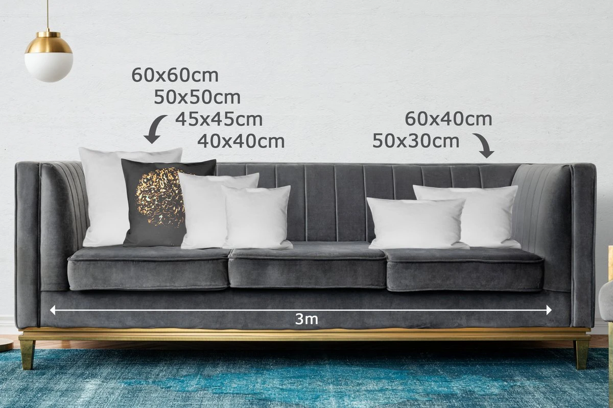 Sierkussens - Kussentjes Woonkamer - 50x50 Cm - Bloemen - Bladeren - Goud 12 Sierkussens - Kussentjes Woonkamer - 50x50 Cm - Bloemen - Bladeren - Goud - Afbeelding 10