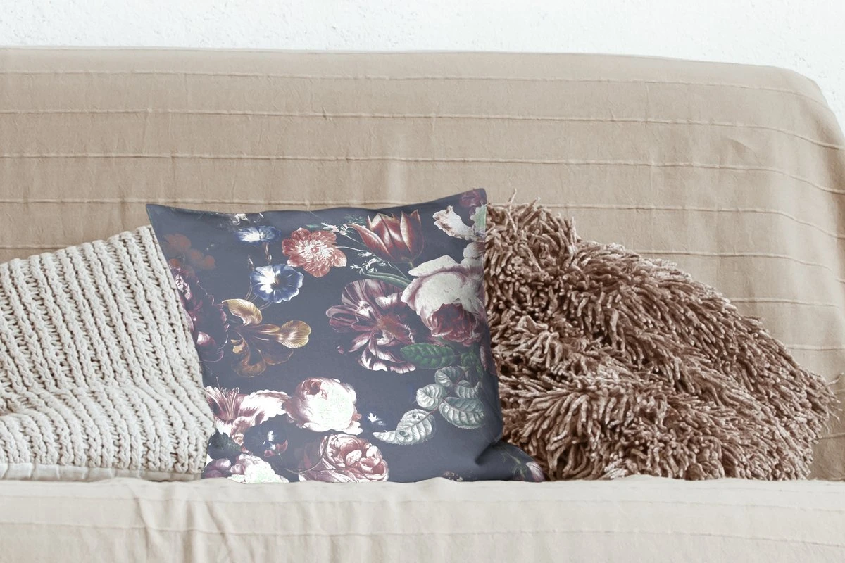 Kussenhoes 40x40 Cm - Bloemen - Tuin - Blauw - Katoen / Polyester - Voor Binnen 5 Kussenhoes 40x40 Cm - Bloemen - Tuin - Blauw - Katoen / Polyester - Voor Binnen - Afbeelding 3