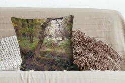 Sierkussens - Kussentjes Woonkamer - 60x60 Cm - Bosdier - Hert - Zon -Pillowmonkey 1200x800 2640