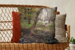 Sierkussens - Kussentjes Woonkamer - 60x60 Cm - Bosdier - Hert - Zon -Pillowmonkey 1200x800 2641