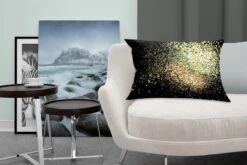 Sierkussens - Kussen - Gouden Glitters Op Een Zwarte Achtergrond - 60x40 Cm - Kussen Van Katoen -Pillowmonkey 1200x800 2645