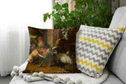 Sierkussens - Kussen - Hoenderhof - Schilderij Van Melchior D'Hondecoeter - 45x45 Cm - Kussen Van Katoen -Pillowmonkey 1200x800 2647