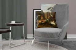 Sierkussens - Kussen - Hoenderhof - Schilderij Van Melchior D'Hondecoeter - 45x45 Cm - Kussen Van Katoen -Pillowmonkey 1200x800 2648