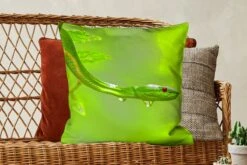 Sierkussens - Kussentjes Woonkamer - 60x60 Cm - Groene Slang Van Dichtbij -Pillowmonkey 1200x800 2693