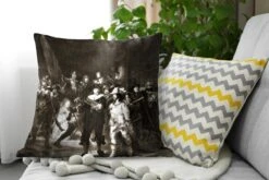 Sierkussens - Kussen - De Nachtwacht In Zwart-wit - Schilderij Van Rembrandt Van Rijn - 60x60 Cm - Kussen Van Katoen -Pillowmonkey 1200x800 2700