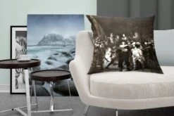 Sierkussens - Kussen - De Nachtwacht In Zwart-wit - Schilderij Van Rembrandt Van Rijn - 60x60 Cm - Kussen Van Katoen -Pillowmonkey 1200x800 2702