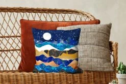 Sierkussens - Kussentjes Woonkamer - 40x40 Cm - Nacht - Goud - Marmer - Abstract - Landschap - Berg -Pillowmonkey 1200x800 2734