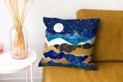 Sierkussens - Kussentjes Woonkamer - 40x40 Cm - Nacht - Goud - Marmer - Abstract - Landschap - Berg -Pillowmonkey 1200x800 2735
