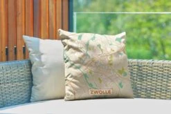 Buitenkussen - Kaart - Zwolle - Vintage - 45x45 Cm - Weerbestendig -Pillowmonkey 1200x800 2812