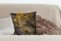 Kussenhoes 45x45 Cm - Marmer - Goud - Zwart - Katoen / Polyester - Voor Binnen -Pillowmonkey 1200x800 283