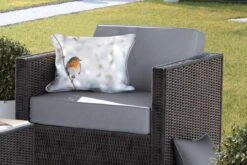 Buitenkussens - Tuin - Roodborstje Op Een Dunne Tak In De Winter - 50x30 Cm -Pillowmonkey 1200x800 2878