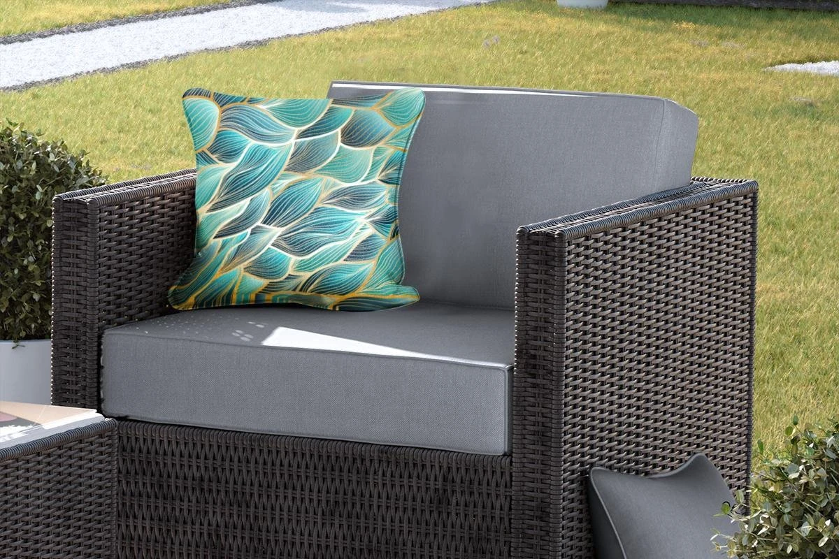 Buitenkussens - Tuin - Gouden Golven Op Een Blauwe Achtergrond - 40x40 Cm 7 Buitenkussens - Tuin - Gouden Golven Op Een Blauwe Achtergrond - 40x40 Cm - Afbeelding 5