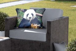 Buitenkussens - Tuin - Panda Die Bamboe Eet - 60x40 Cm -Pillowmonkey 1200x800 2917