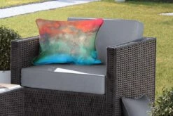 Buitenkussens - Tuin - Abstract Werk Gemaakt Met Waterverf En Rode Met Bruine En Blauwe Kleuren - 60x40 Cm -Pillowmonkey 1200x800 2961