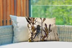 Buitenkussens - Tuin - Vogel Tussen Een Tak Met Bladeren - 50x30 Cm -Pillowmonkey 1200x800 2971