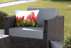 Buitenkussens - Tuin - Rode Tulpen In De Zon - 50x30 Cm -Pillowmonkey 1200x800 3033