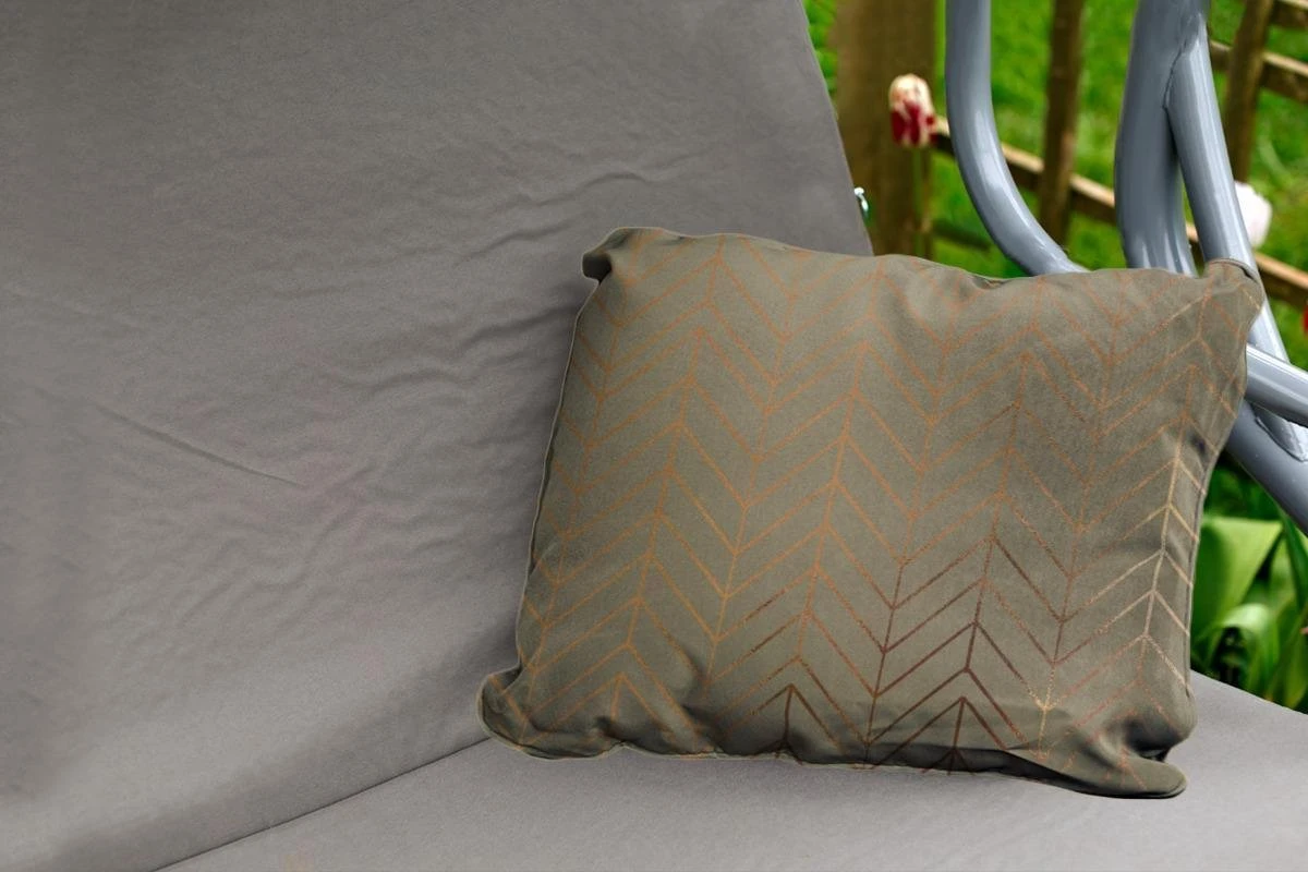 Buitenkussens - Tuin - Luxe Patroon Van Glimmende En Gouden Lijnen Op Een Donkergroene Achtergrond - 60x40 Cm 4 Buitenkussens - Tuin - Luxe Patroon Van Glimmende En Gouden Lijnen Op Een Donkergroene Achtergrond - 60x40 Cm - Afbeelding 2
