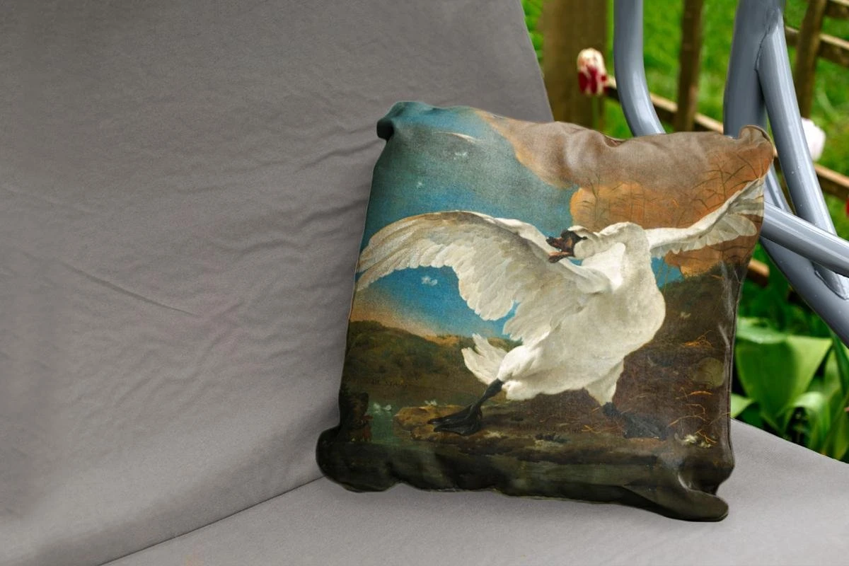 Buitenkussens - Tuin - De Bedreigde Zwaan - Schilderij Van Jan Asselijn - 50x50 Cm 4 Buitenkussens - Tuin - De Bedreigde Zwaan - Schilderij Van Jan Asselijn - 50x50 Cm - Afbeelding 2