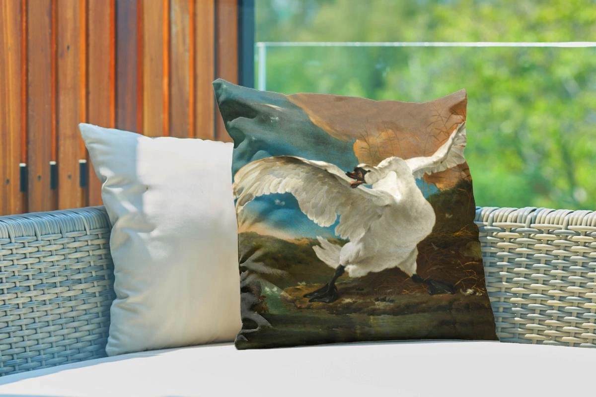 Buitenkussens - Tuin - De Bedreigde Zwaan - Schilderij Van Jan Asselijn - 50x50 Cm 5 Buitenkussens - Tuin - De Bedreigde Zwaan - Schilderij Van Jan Asselijn - 50x50 Cm - Afbeelding 3