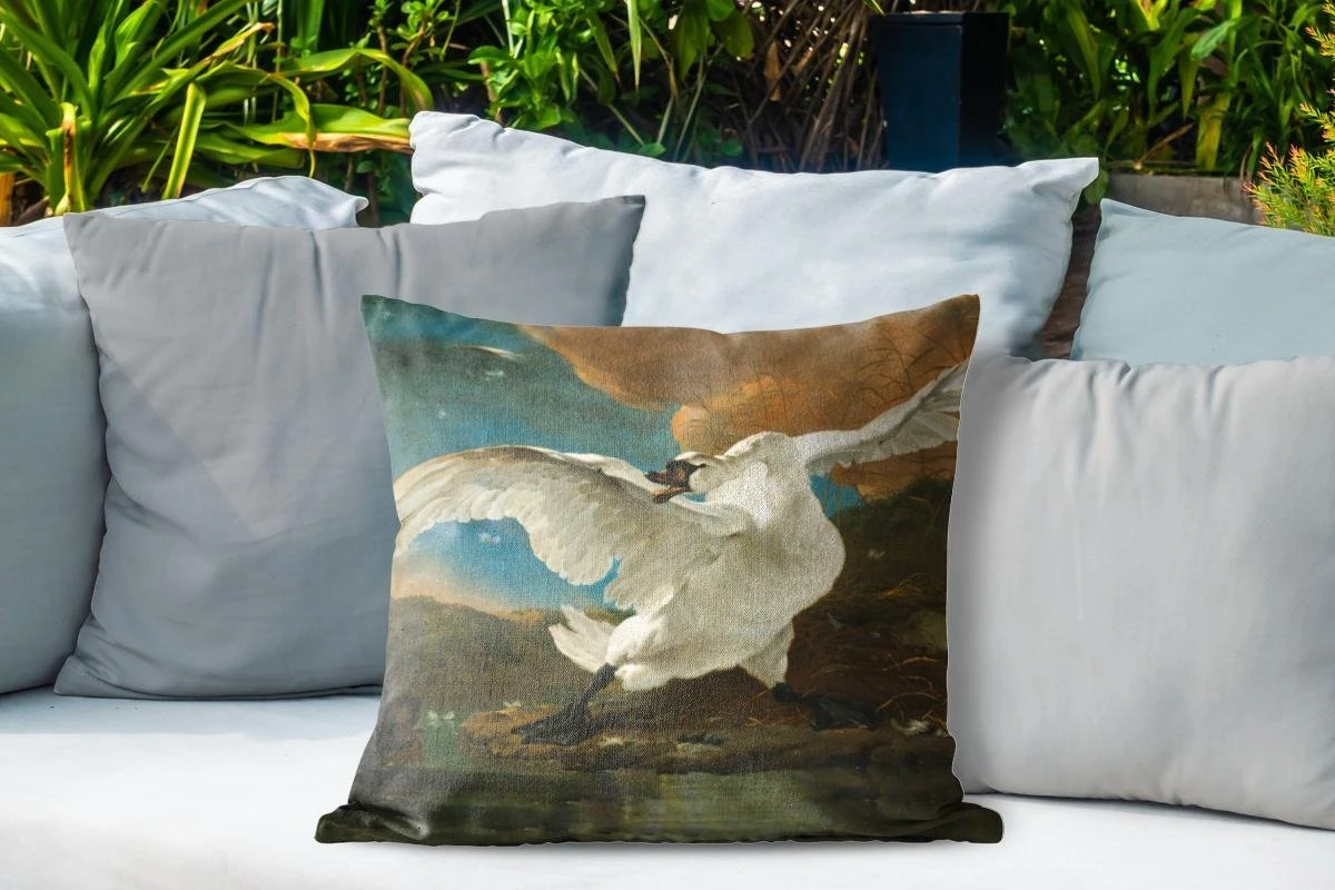 Buitenkussens - Tuin - De Bedreigde Zwaan - Schilderij Van Jan Asselijn - 50x50 Cm 6 Buitenkussens - Tuin - De Bedreigde Zwaan - Schilderij Van Jan Asselijn - 50x50 Cm - Afbeelding 4