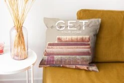 Kussenhoes 40x40 Cm - Quote - Boeken - Wit - Katoen / Polyester - Voor Binnen -Pillowmonkey 1200x800 320