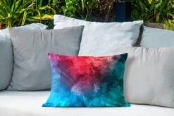 Buitenkussens - Tuin - Abstract Werk Gemaakt Van Waterverf En Rode Met Blauwe En Groene Kleuren - 50x30 Cm -Pillowmonkey 1200x800 3240