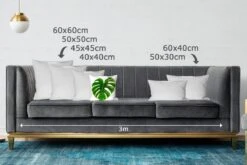 Kussenhoes 40x40 Cm - Groot Botanisch Blad Op Een Blanke Achtergrond - Katoen / Polyester - Voor Binnen -Pillowmonkey 1200x800 329