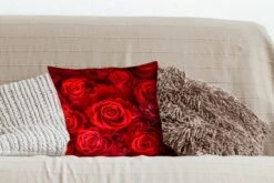 Kussenhoes 40x40 Cm - Bloemen - Rozen - Rood - Katoen / Polyester - Voor Binnen -Pillowmonkey 1200x800 337