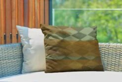 Buitenkussens - Tuin - Luxe Patroon Van Kleine Groene Vierkanten En Gouden Verfvegen - 60x40 Cm -Pillowmonkey 1200x800 3375