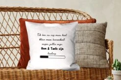 Kussenhoes 45x45 Cm - Zwangerschap Aankondiging - Baby Op Komst - Oom En Tante - Katoen / Polyester - Voor Binnen -Pillowmonkey 1200x800 345