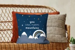 Kussenhoes 45x45 Cm - Spreuken - Quotes - Kinderen - You Can Move Mountains - Kids - Baby - Katoen / Polyester - Voor Binnen -Pillowmonkey 1200x800 351