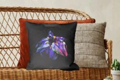 Kussenhoes 45x45 Cm - Bloem - Kleuren - Zwart - Katoen / Polyester - Voor Binnen -Pillowmonkey 1200x800 357