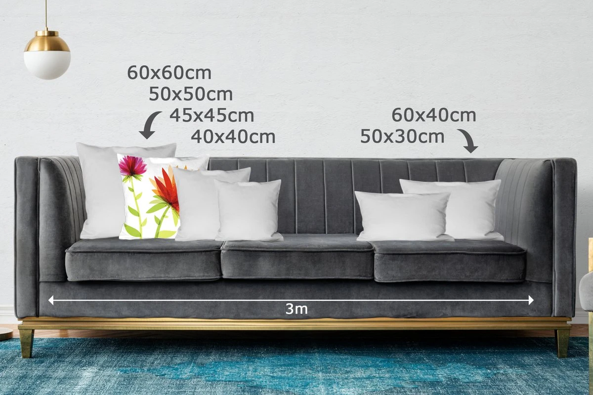 Kussenhoes 50x50 Cm - Een Abstracte Bloemdessin Tekening - Katoen / Polyester - Voor Binnen 8 Kussenhoes 50x50 Cm - Een Abstracte Bloemdessin Tekening - Katoen / Polyester - Voor Binnen - Afbeelding 6