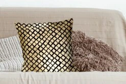 Kussenhoes 50x50 Cm - Patronen - Goud - Ruit - Katoen / Polyester - Voor Binnen -Pillowmonkey 1200x800 368