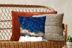 Kussenhoes 40x40 Cm - Marmer - Wit - Goud - Luxe - Katoen / Polyester - Voor Binnen -Pillowmonkey 1200x800 372