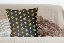 Kussenhoes 60x60 Cm - Bij - Goud - Patroon - Katoen / Polyester - Voor Binnen -Pillowmonkey 1200x800 375