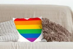 Kussenhoes 40x40 Cm - Een Hart Met Alle Kleuren Van De Regenboog - Katoen / Polyester - Voor Binnen -Pillowmonkey 1200x800 378