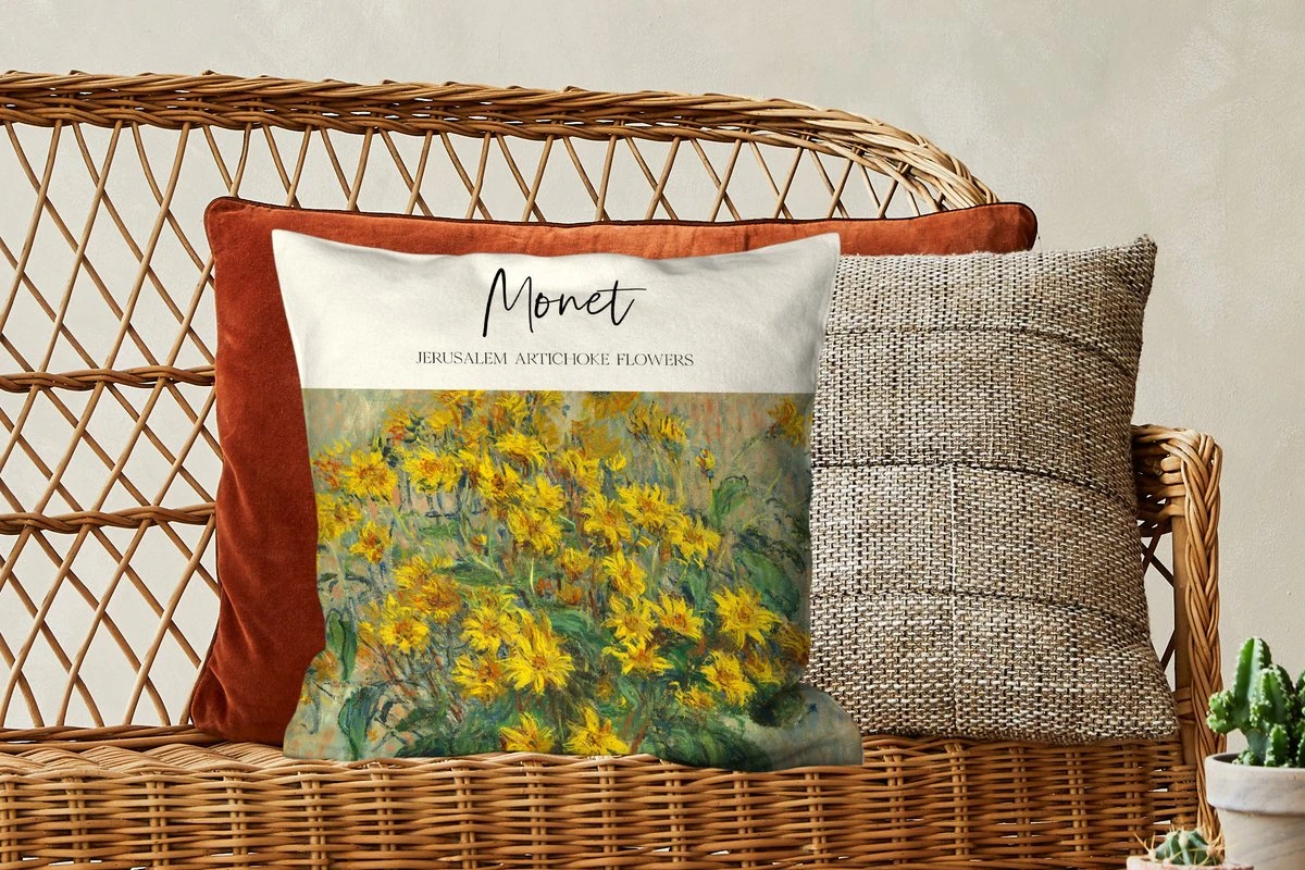 Kussenhoes 45x45 Cm - Schilderij - Jerusalem Artichoke Flowers - Monet - Katoen / Polyester - Voor Binnen 6 Kussenhoes 45x45 Cm - Schilderij - Jerusalem Artichoke Flowers - Monet - Katoen / Polyester - Voor Binnen - Afbeelding 4