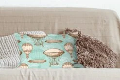 Kussenhoes 50x30 Cm - Vintage - Luchtballon - Kinderen - Patronen - Katoen / Polyester - Voor Binnen -Pillowmonkey 1200x800 401