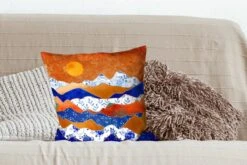 Kussenhoes 45x45 Cm - Goud - Delfts Blauw - Patronen - Katoen / Polyester - Voor Binnen -Pillowmonkey 1200x800 418