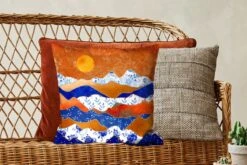 Kussenhoes 45x45 Cm - Goud - Delfts Blauw - Patronen - Katoen / Polyester - Voor Binnen -Pillowmonkey 1200x800 419