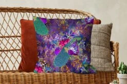 Kussenhoes 50x50 Cm - Patronen - Pauw - Paars - Katoen / Polyester - Voor Binnen -Pillowmonkey 1200x800 429