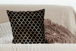 Kussenhoes 60x60 Cm - Patronen - Goud - Zwart - Katoen / Polyester - Voor Binnen -Pillowmonkey 1200x800 431