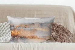 Kussenhoes 60x40 Cm - Mist - Goud - Abstract - Katoen / Polyester - Voor Binnen -Pillowmonkey 1200x800 44