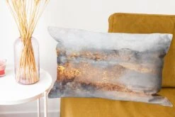 Kussenhoes 60x40 Cm - Mist - Goud - Abstract - Katoen / Polyester - Voor Binnen -Pillowmonkey 1200x800 46