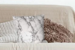 Kussenhoes 45x45 Cm - Marmer - Steen - Lijn - Zwart - Katoen / Polyester - Voor Binnen -Pillowmonkey 1200x800 472